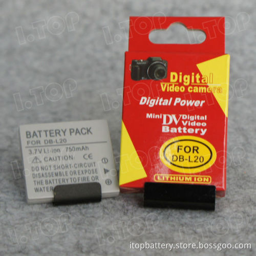 3.7V 750mAh,High quality battery pack for Sanyo DB-L20 replacements, Made in china